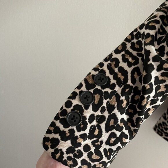 Express Women XS Leopard Print Knit Modern Long Sleeve Longline Boyfriend Blazer - Picture 6 of 12